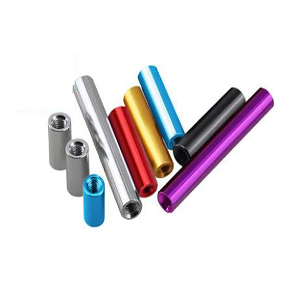 

10Pcs Aluminum Alloy M2.5 Round Coupling Nuts Threaded Sleeve Rod Bar Stud Round Connector Nut Long Nuts