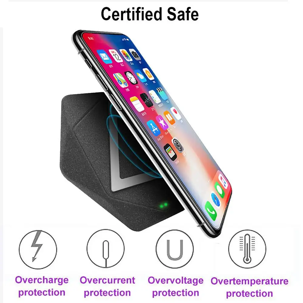 10W Fast Charging Pad Desktop Charger Stand อัจฉริยะสำหรับ IOS Android โทรศัพท์