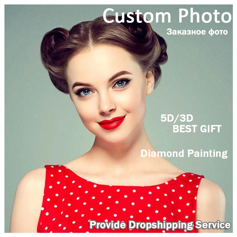 Photo Custom Full Square / Round Diy Diamond Embroidery Diamond Painting Rhinestone Mosaic Decoration