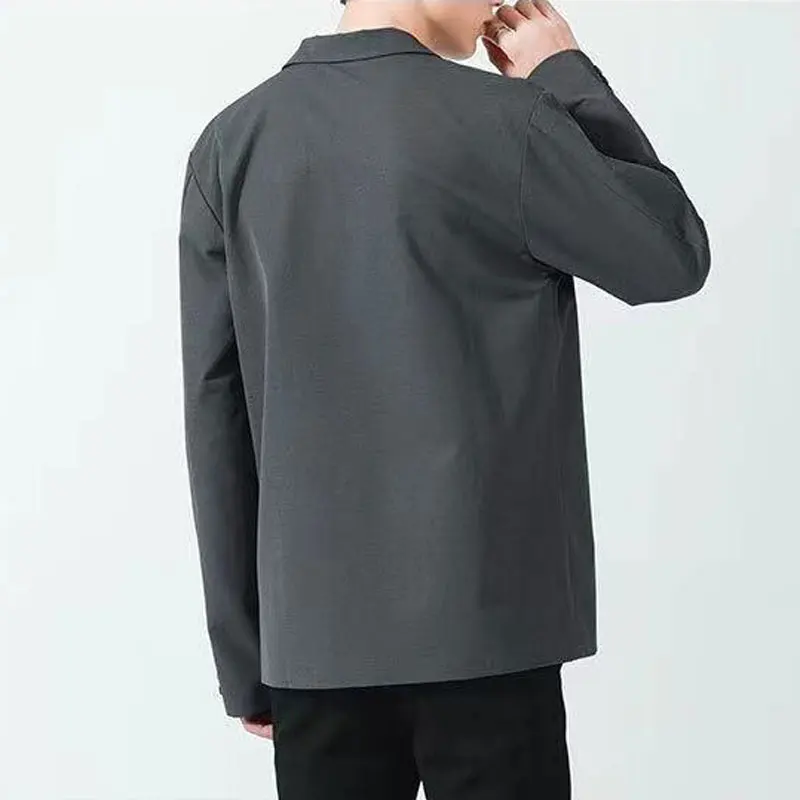 Men Japanese Loose Suit Jacket Casual Solid Thin Long Sleeve Single-breasted Coat Tops For Male Smart Business All-match Blazers