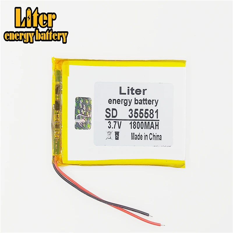 

355581 3.7V 1800mah 355580 Lithium polymer Battery with Protection Board For MP4 GPS Tablet PC