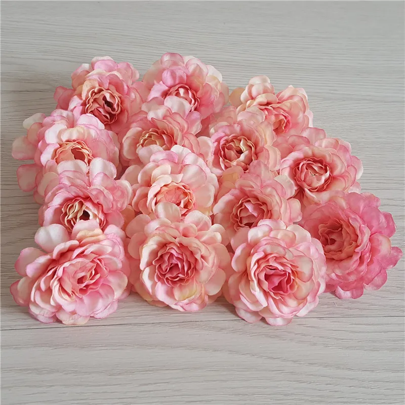 10 pz 5cm seta artificiale peonia rosa testa di fiore per fai da te fiore parete confezione regalo scrapbooking matrimonio decorazione della festa a