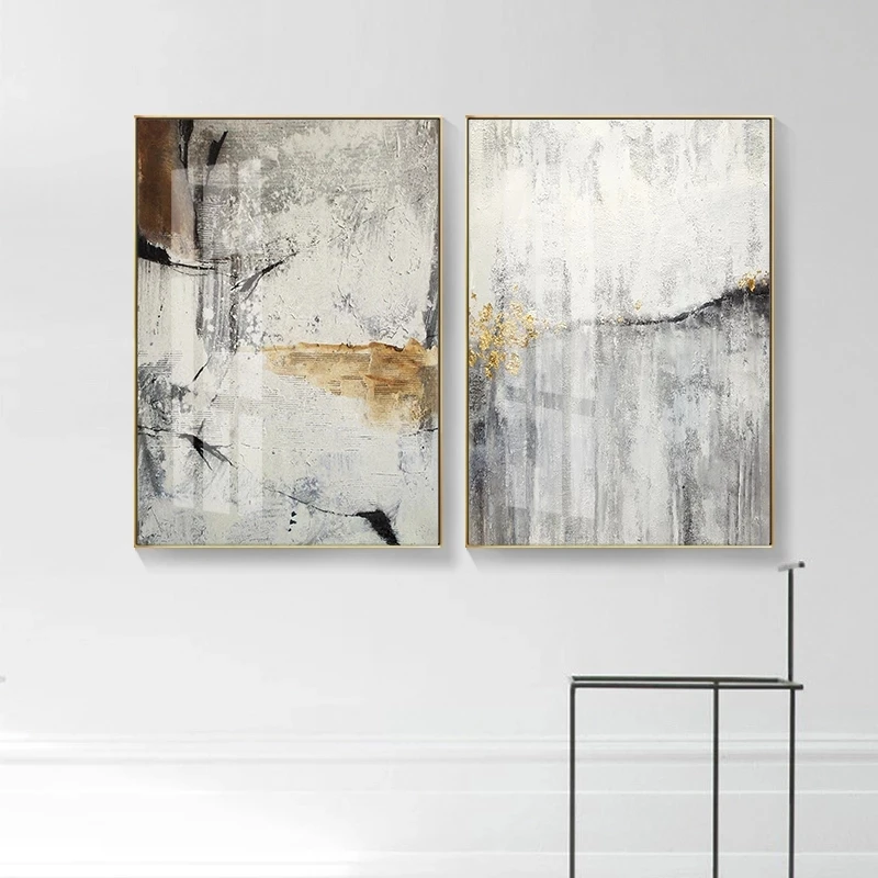 Abstract Gold Line Nordic Gray Marble Prints Wall Art Agate Painting Pictures For Living Room Decor Canvas Posters and Prints