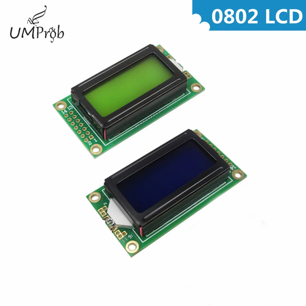 Módulo LCD para Arduino, pantalla de caracteres de 8x2, 0802 V/5V, retroiluminación LED, Kit Diy, 3,3