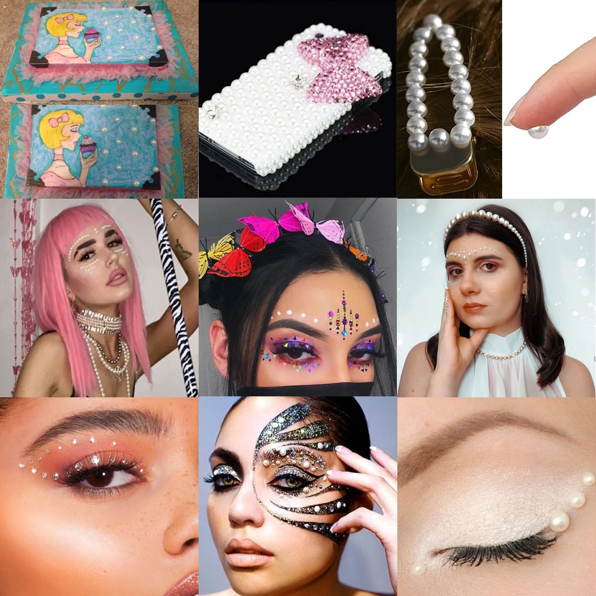1Pc Fake Temporary Tattoo Diamond Sticker Eyeshadow Face Sticker Crystal Eyes Eyeliner Eyes Makeup Corner of Eye Face Stickers image 5