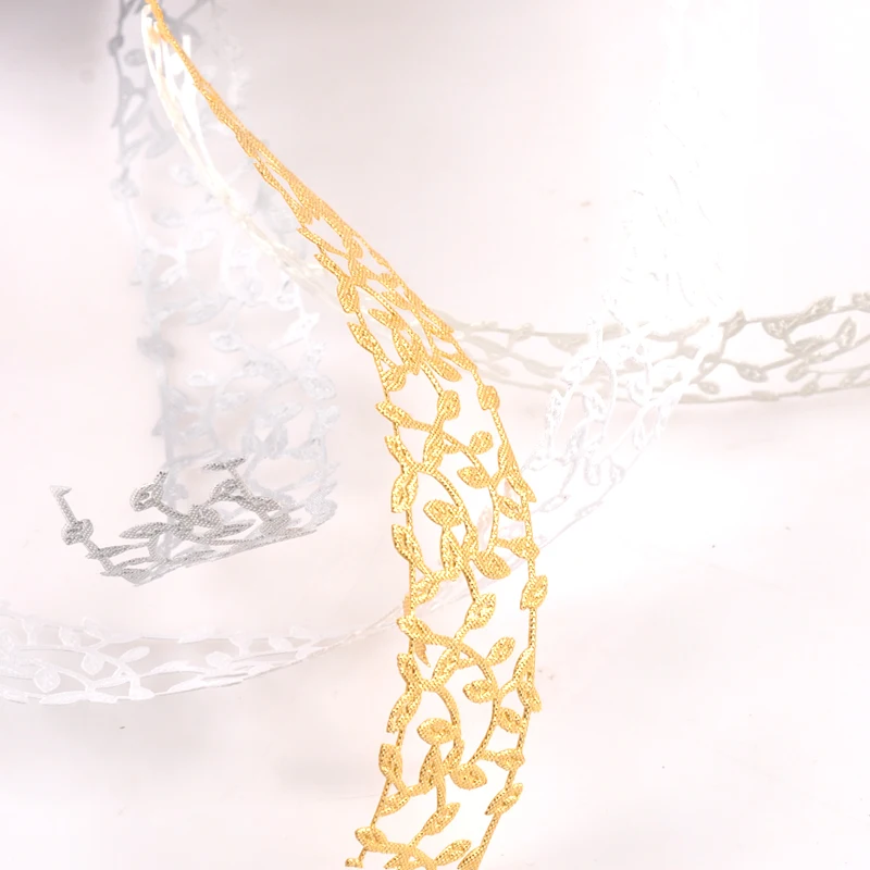 Width 3cm Leaf Lace Ribbons For DIY Embroidered Fabric Decoration Sewing Accessories Handmade Headdress Bow Gift Materials c2424