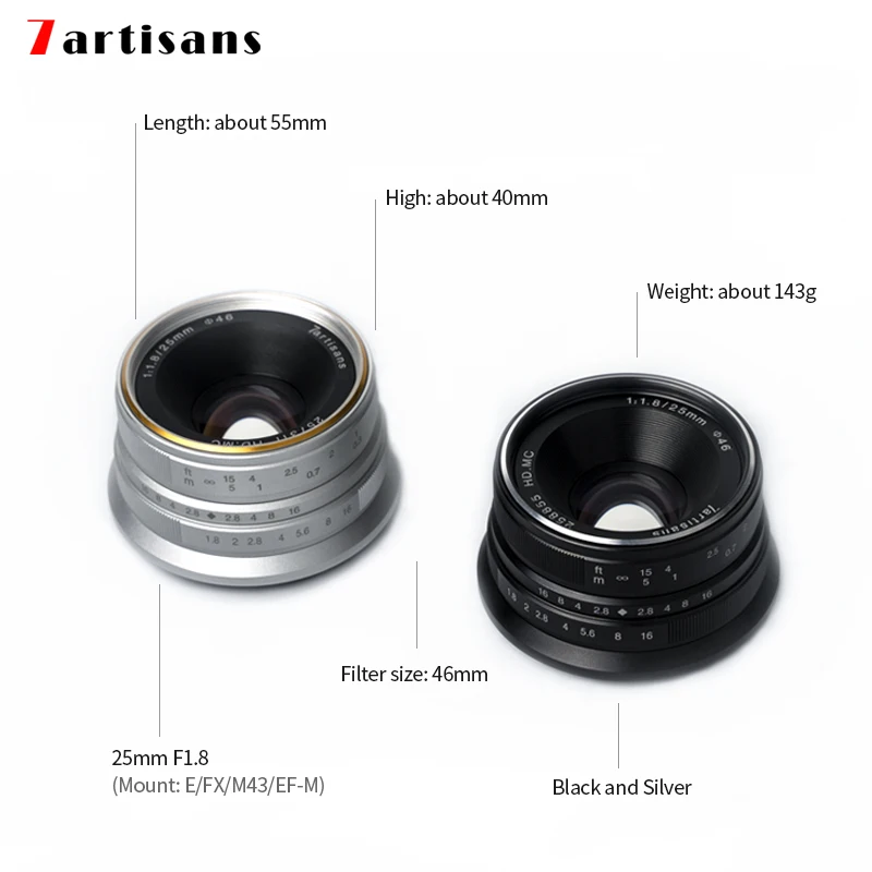 25mm F1.8 Prime Lens for Sony E/Fujifilm/Canon EOS-M/Micro 4/3 A6400 A6500 ZV-E10 XS-10 GH5 EM10III M200 M6