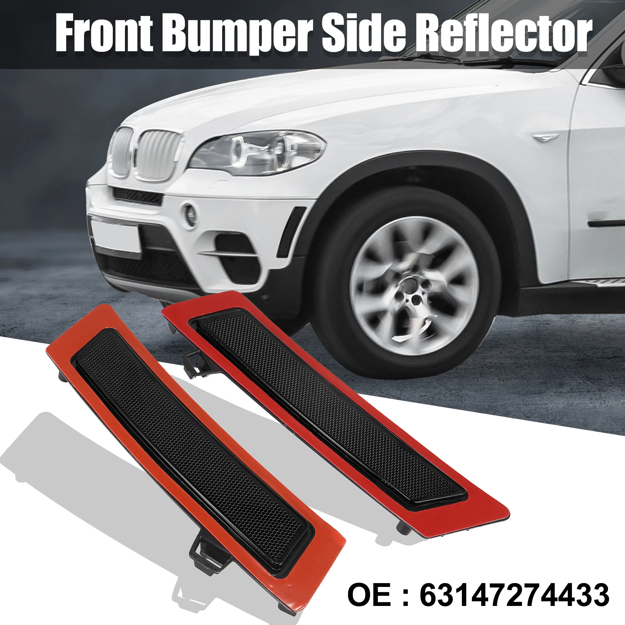 

Uxcell пара передний бампер отражатель боковой маркер для BMW XDrive35d XDrive35i XDrive50i замена оригинального отражателя 63147274433