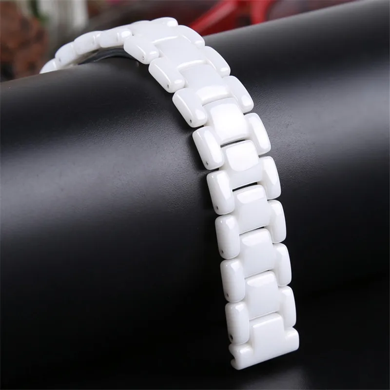 14mm Straight Port 7mm Notch Port watch bracelet white black strap wristwatches band water resistant 100% Ceramic