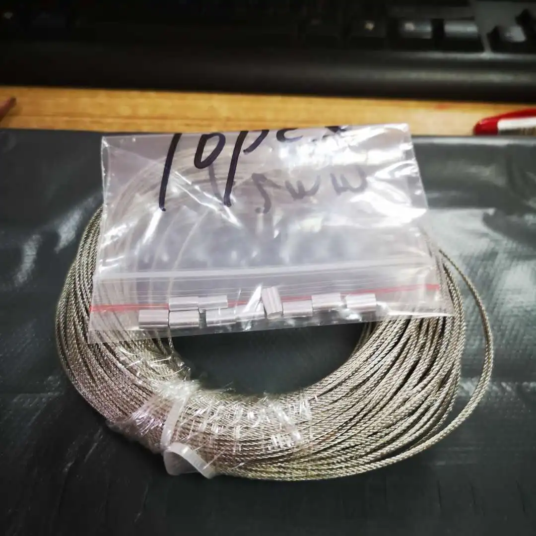 50M 2.5mm Diameter 7X7 Construction 304 Stainless steel Wire rope Alambre Softer Fishing Lifting Cable