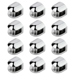12Pcs/Lot Glass Brackets Adjustable Zinc Alloy Glass Clip Shelf Clamp Holder Flat Back Mount Holder for Staircase Handrail