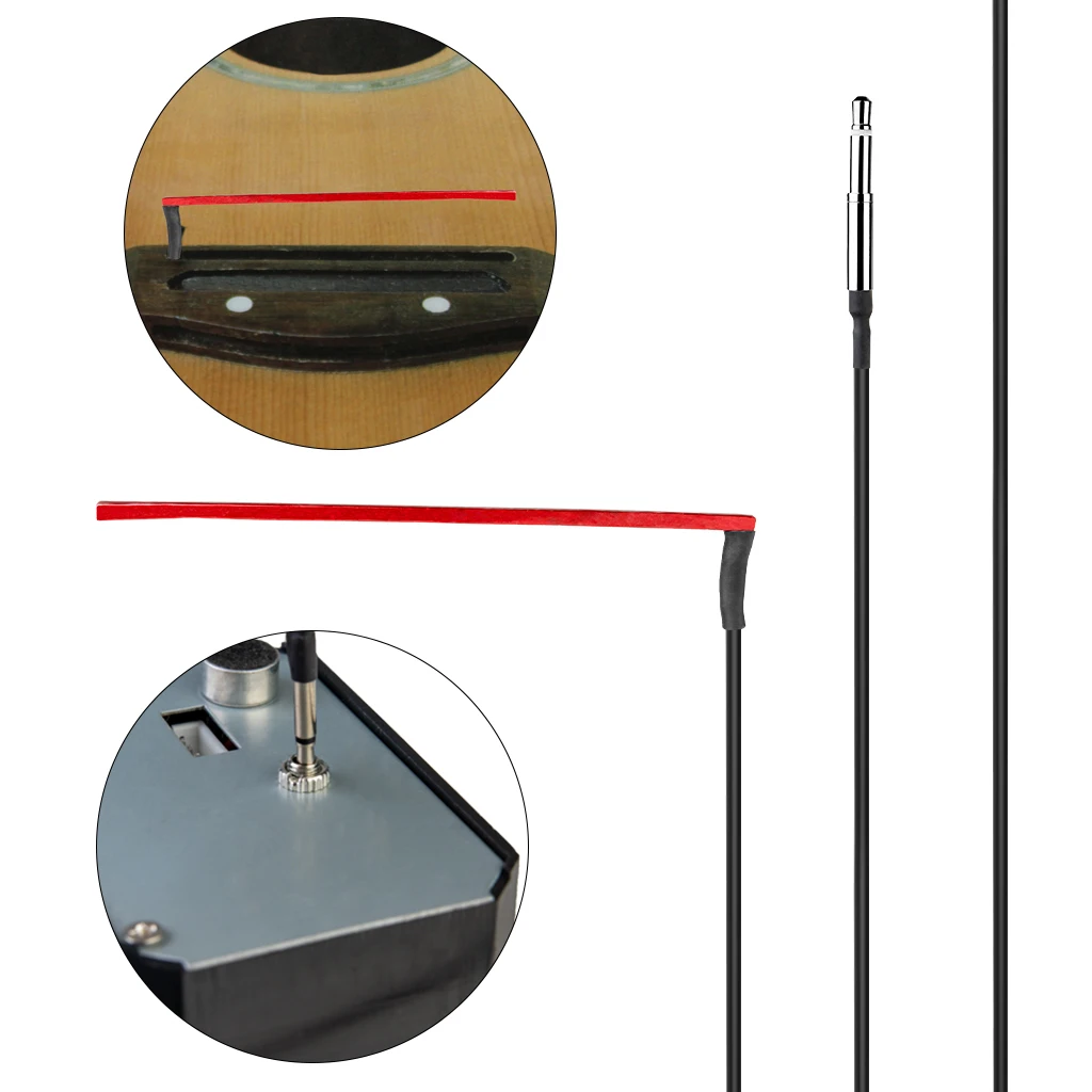 5pcs 67mm Under Saddle Piezo Pickup Classical Acoustic Guitar Red Transducer W/ 2.5mm Jack