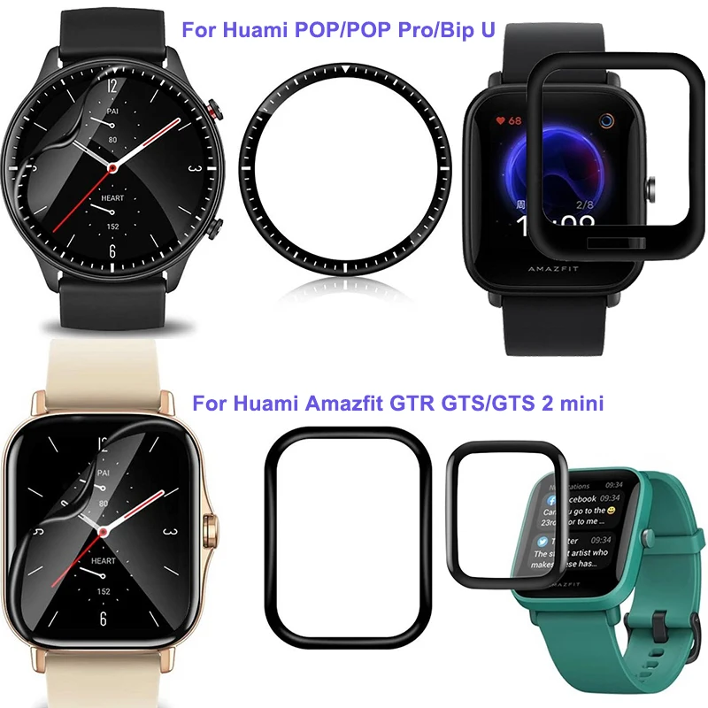 Mềm Mại Bảo Vệ Bộ Phim Bảo Vệ Cho Xiaomi Huami Amazfit GTS 2 Mini GTS2 GTR 2 Bip U POP Pro 3D Cong full Màn Hình Bảo Vệ Bộ Phim
