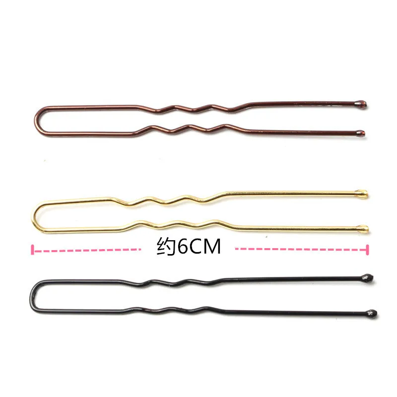 50/100Pcs Colorful Wedding Alloy Bobby Pins Curly Wavy Grips Hair Clips Hairpins Barrette Hairpin Styling Hair Accessories