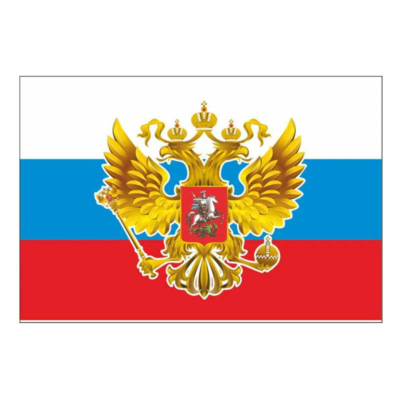 S52102# 13/15/17CM Personality PVC Decal Russian Flag with coat of Arms Waterproof Car Sticker on Motorcycle Laptop Decorative