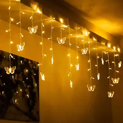 Garland Curtain For Bedroom Led Light Curtain In The Living Room Christmas Decorations 2024 Droop 0.3/0.4/0.5M EU Plug New Year