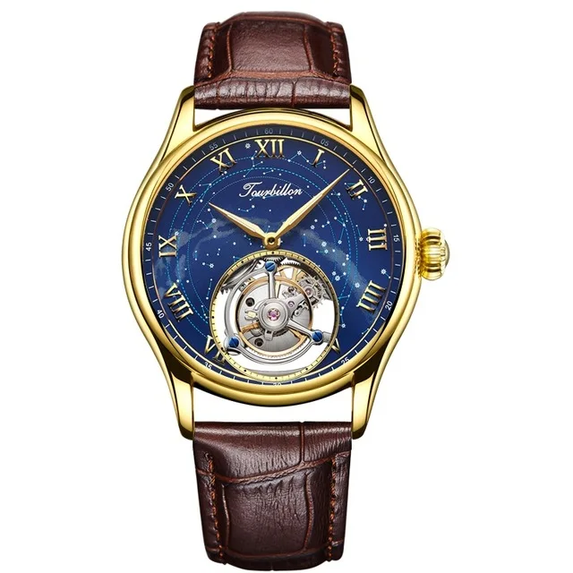 AESOP Real Tourbillon Watch For Men Quality Tourbillon Clock Men Sapphire Starry Sky Mechanical Watch Relogio Masculino Invcta