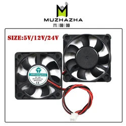 Mini ventilador de refrigeración para ordenador, ventilador de escape pequeño para impresora 3D, 2 pines, 50x50x10MM, DC 5010, 5V/12V/24V, 50mm, 50x50x10MM, 1 unidad