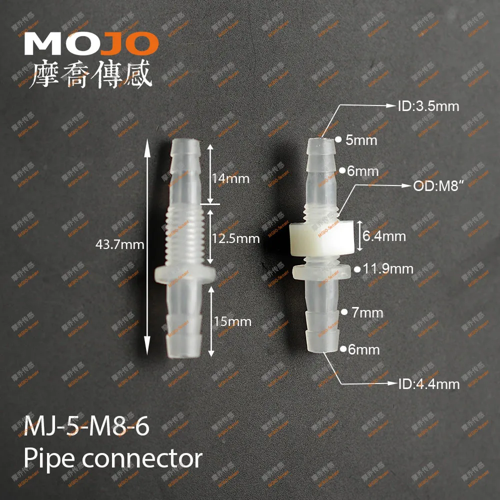 2020 MJ-5-M8-6 Straght type barbed water hose connectors M8 thread (100pcs/lots)