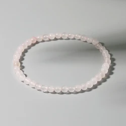 4MM Mini Rose Quartz Bracelet Energy Bracelets Tiny Bracelet Natural Stone Statement Bracelet Charm Beaded Couples Bracelets