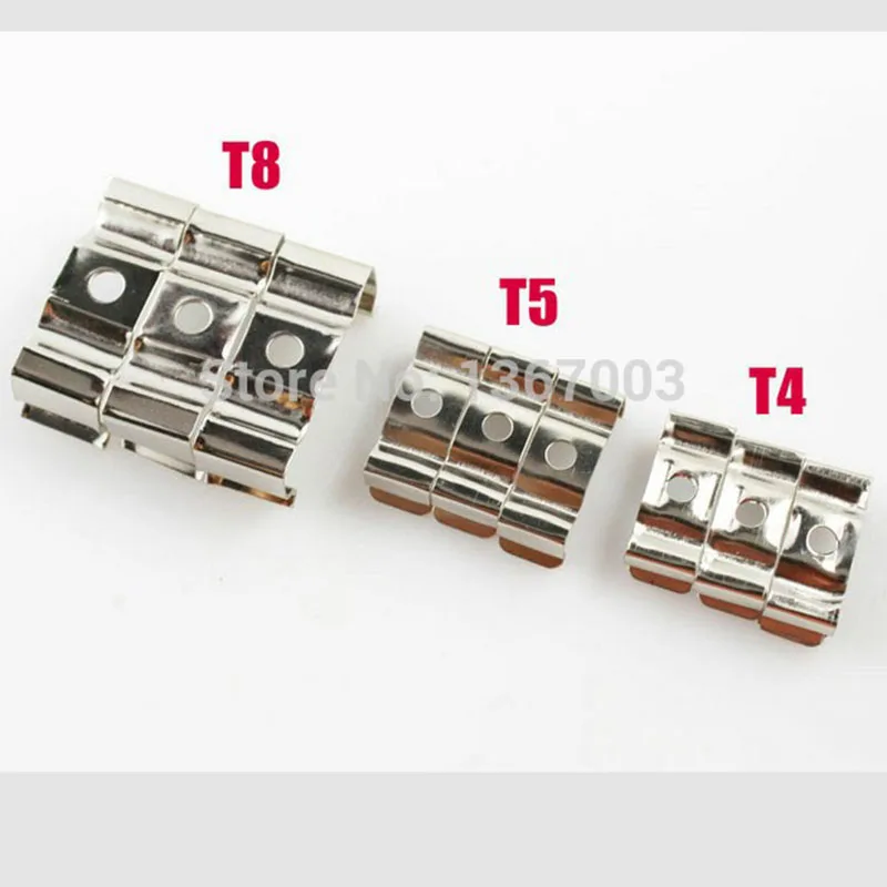20PCS 100PCS T8 T5 T4 LED Tube Fluorescent Holder Metal Clip T8 Bracket Clip Connector Lighting Accessories