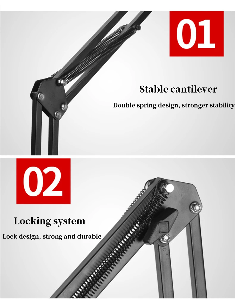 360 درجة طويلة الذراع حامل لوحي حامل ل 3.5 إلى 10.6 بوصة اللوحي الهاتف الذكي السرير سطح المكتب كسول حامل قوس دعم لباد