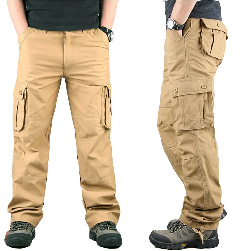 2025New Tactical Cargo Pants Elastic Multiple Pocket Men Outdoor Casual Tooling Plus Size Long Tide Male Urban Straight Trousers