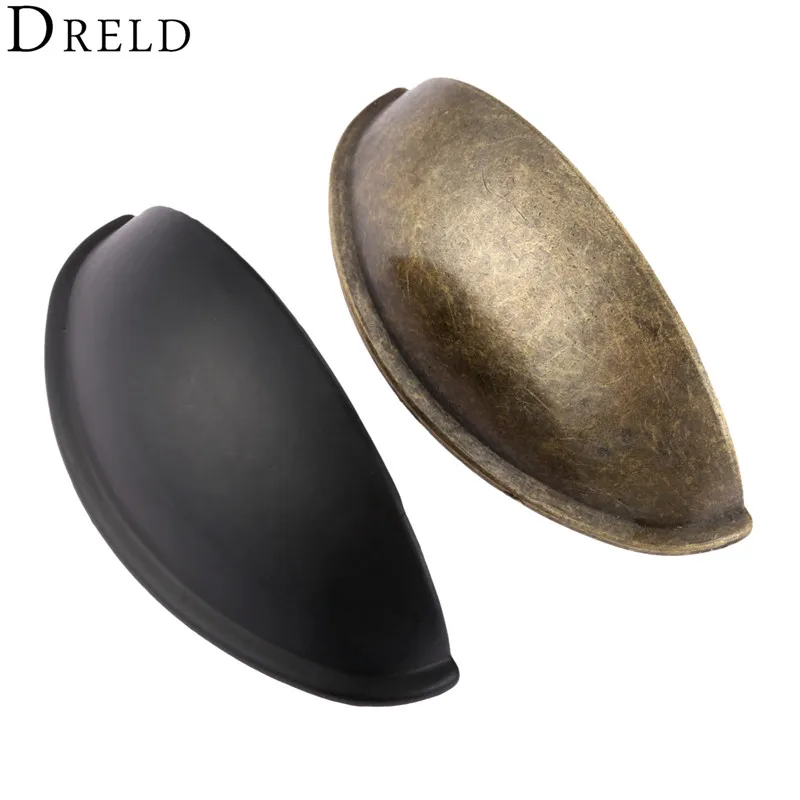 DRELD 80*30Mm Retro โลหะห้องครัวตู้ลิ้นชักประตูจับเฟอร์นิเจอร์ Knobs ฮาร์ดแวร์เหล็กโบราณตู้เชลล์จับ