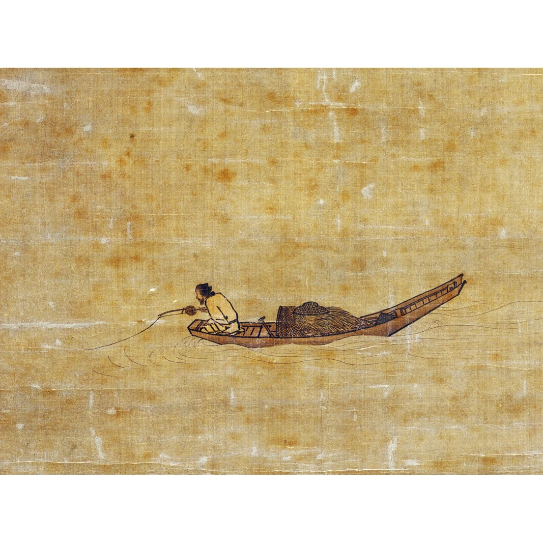 Canvas prints traditional Chinese painting masterpiece reproduction Fishing in Winter River by Yuan Ma