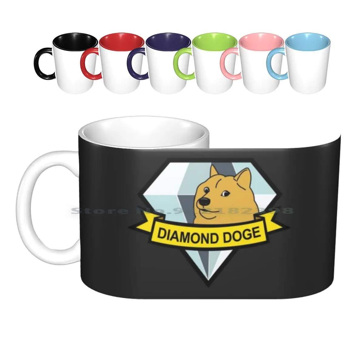 Diamond Doge Ceramic Mugs Coffee Cups Milk Tea Mug Nerd Geek Gamer Meme Fox Foxhound Hound Diamond Dog Mgs Metal Gear Metal