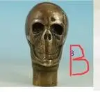 Dolphin Grandpa Good Lucky Usable Chinese Collect BRASS Hand Carving Statue Cane Walking Stick Head Crafts Arts