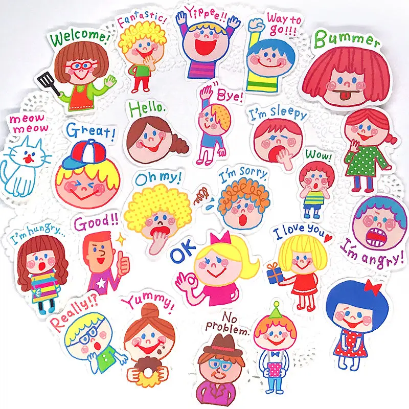 

INS Kawaii Cartoon Graffiti Deco Stickers for Kids Calendar Diary Stationery Journal Scrapbook Hand Book Album Supplies