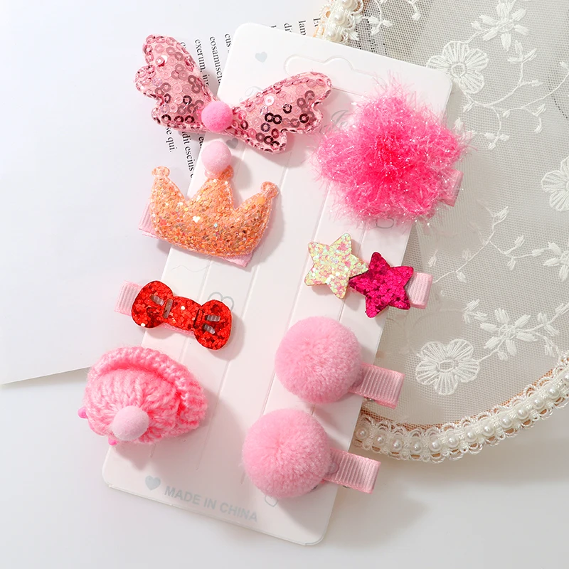 8Pcs/Set Girls Cute Hair clips Hair Accessories Bow Flower Animal  Hair bands Headwear Kids Cartoon Hairpins Headdress Ornaments image 5