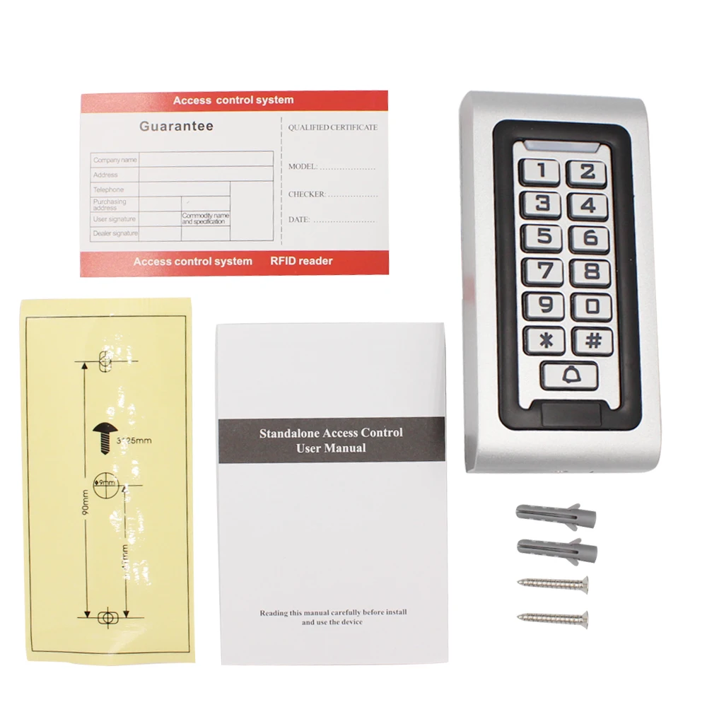 Waterproof Backlight RFID Door Access Control Reader Keypad 1000 Users Doorbell 125KHz EM Card Gate Opener Smart Electric Lock