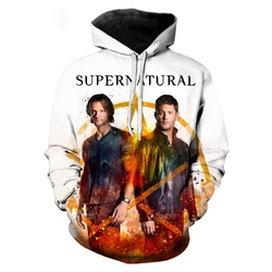 Supernatural TV Series 3D Sweatshirts Harajuku Oversized Hoodies Men Women Fashion Casual Pullover Hooded Sweatshirts