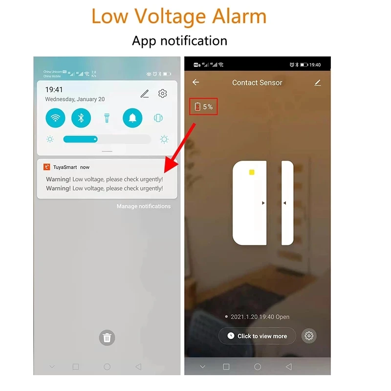 Tuya Smart WiFi/Zigbee Door Sensor Door Open / Closed Detectors Wifi Home Alarm Compatible With Alexa Google Home Smart Life App