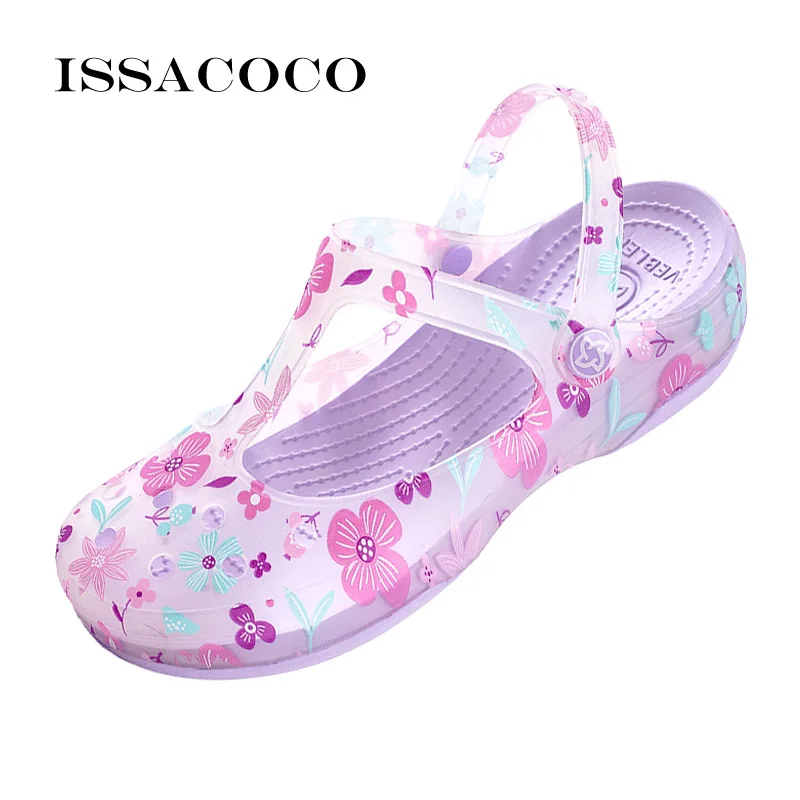 ISSACOCO Summer Women's Platform Jelly Sandals For Girls Sanitary Clogs Woman Shoes Spring 2024 Trend Sandals