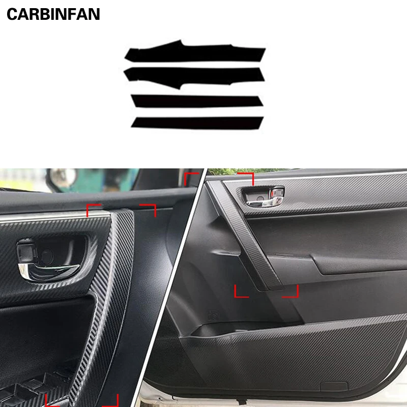 Car Accessories carbon fiber sticker door inner handle armrest handra Stickers Trim For Toyota Corolla  2014 2015 2016 2017 2018