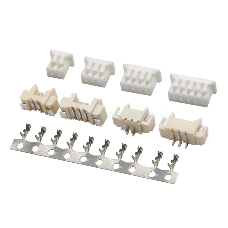 10sets MICRO JST 1.25 2/3/4/5/6/7/8/9/10 Pin Connector 1.25MM Pitch Vertical / Horizontal SMD Pin Header + Housing + Terminal