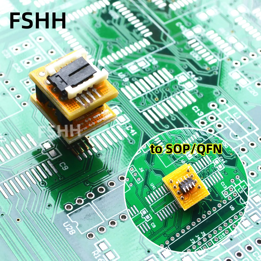 Mini series 6x8mm QFN8 to 208mil 150mil SOP8 socket QFN8 WSON8 DFN8 VDFN8 MLF8 test socket Chip solderless adapter