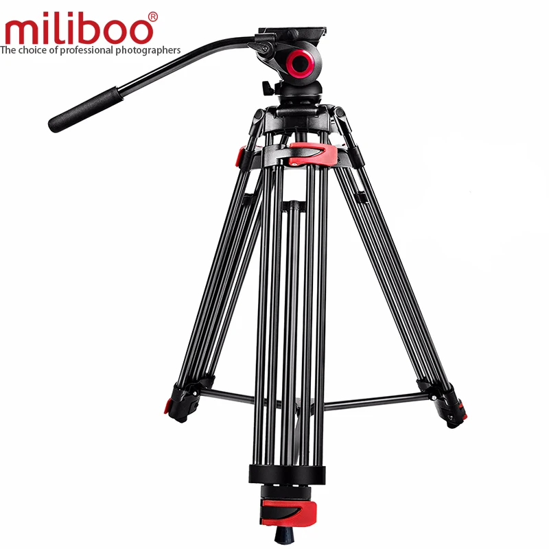 Miliboo MTT602A Профессиональный портативный штатив с алюминиевой жидкостной головкой для камеры/подставки для DSLR, видеоштатив, максимальная высота 76 дюймов