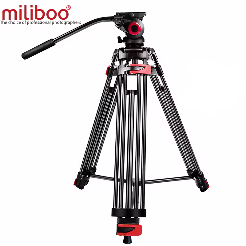 מצלמת טריפוד ניידת מקצועית Miliboo MTT602A עם ראש נוזלי אלומיניום למצלמת וידאו Camcorder/DSLR בגובה מרבי של 76 אינץ'
