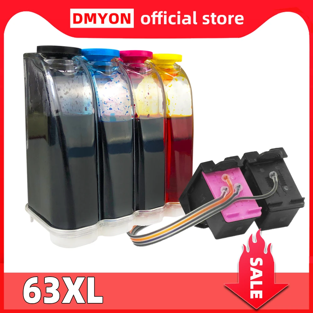 DMYON 63 CISS Bulk Ink Compatible for Hp 63 for 1110 1111 1112 2130 2131 2132 3630 3632 3830 3831 3832 3834 4250 4650 4652 4655