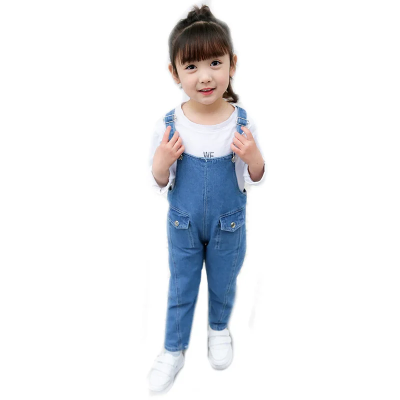 

Toddler Baby Girls Strap Jeans Children Solid Overall Pants For Spring Autumn Kids Cowboy Trousers Comfortable Children Clothing
