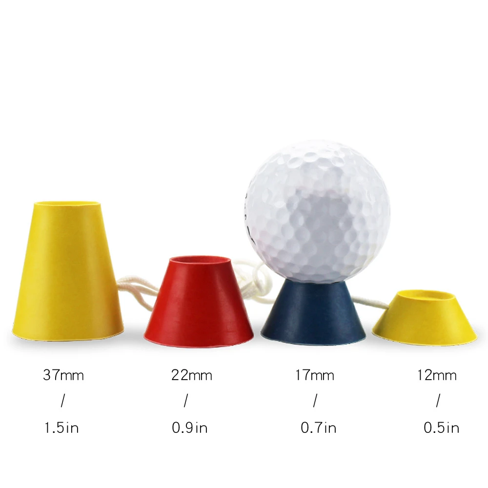 Tees de golf con cuerda para práctica de entrenamiento, 4 en 1, diferentes alturas, soporte de golf de goma, no incluye la pelota, invierno, 10