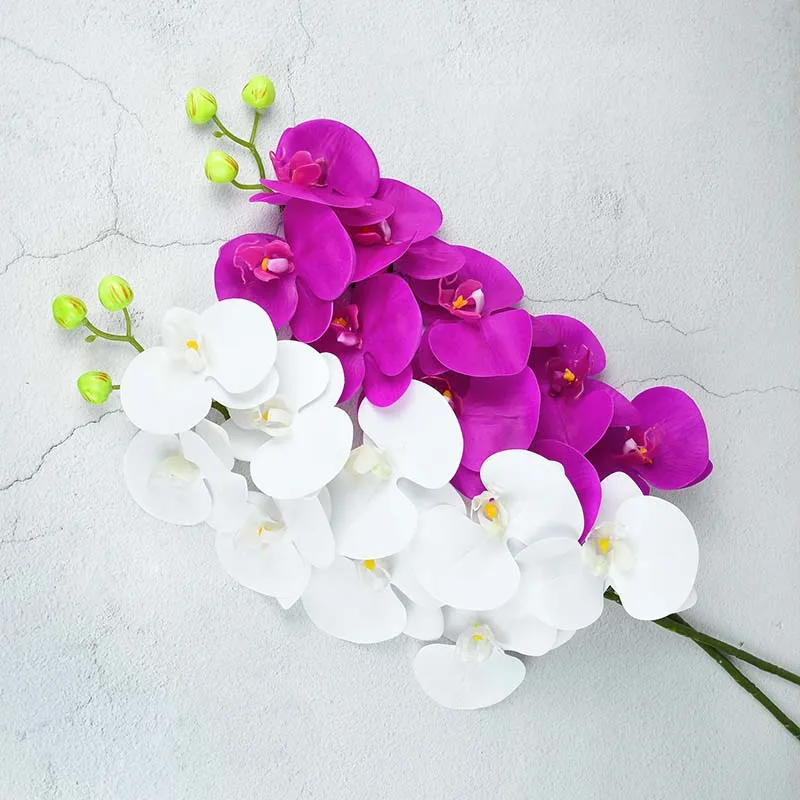 1pc 9heads 100cm Artificial Orchid Flowers Butterfly Phalaenopsis Real Touch Orchid Wedding Festival Home Fake Flower Decoration