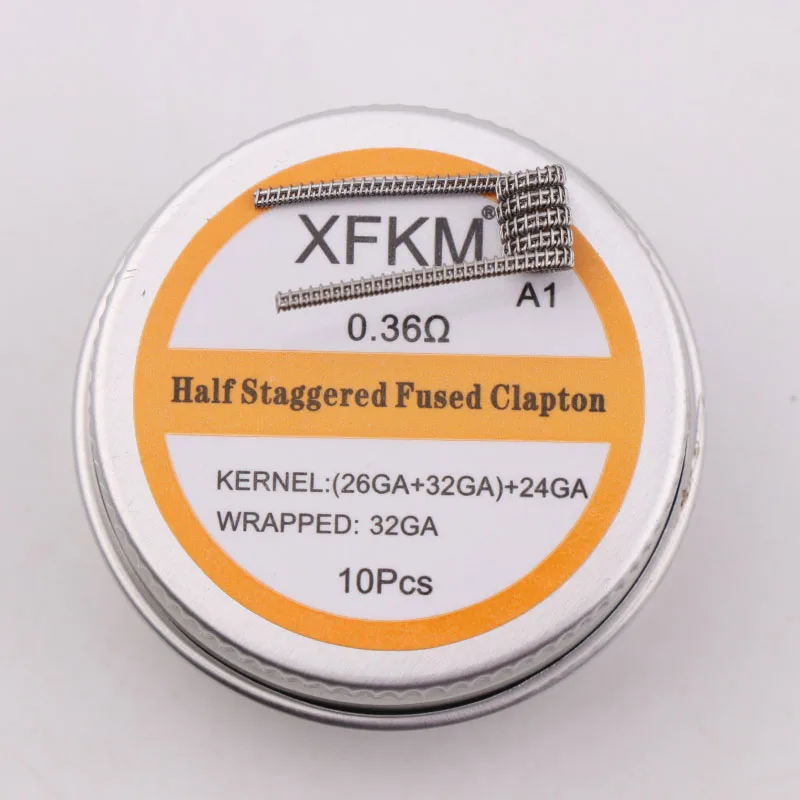XFKM-bobina preconstruida de 0,27 Ohm y 32GA, Clapton fundido medio escalonado, alambre de calefacción para tanque de bricolaje RDA RBA, 10 Uds., nueva