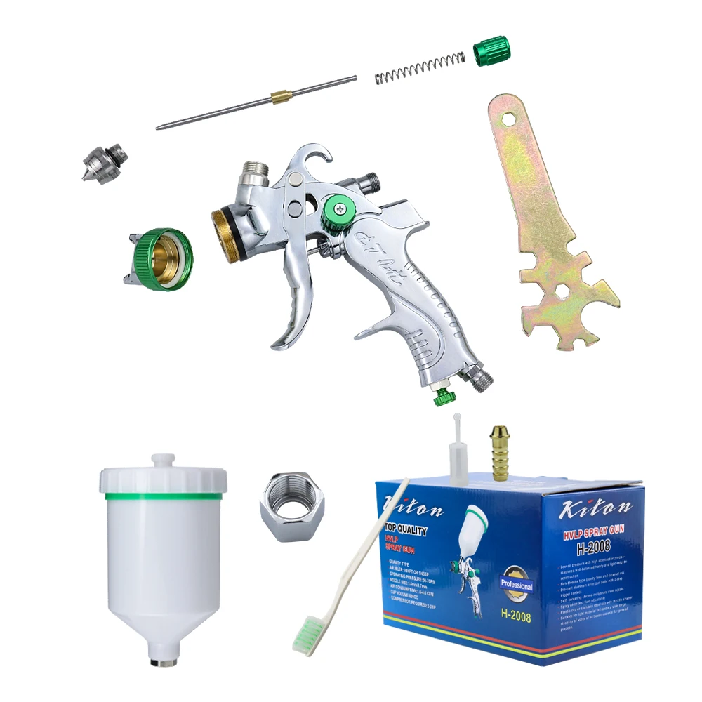 Imagem -02 - Pistola Pulverizadora Pneumática para Pintura Profissional Capacidade para 600ml Bocal de 1.4 1.7 2.0 mm Ferramenta Ideal para Reparo do Carro e Pintura a Spray