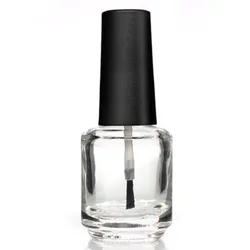 10pcs/lot 15ml Transparent Glass Nail Polish Bottle Empty With Lid Brush Cosmetic Containers Nail Glass Bottles with Brush