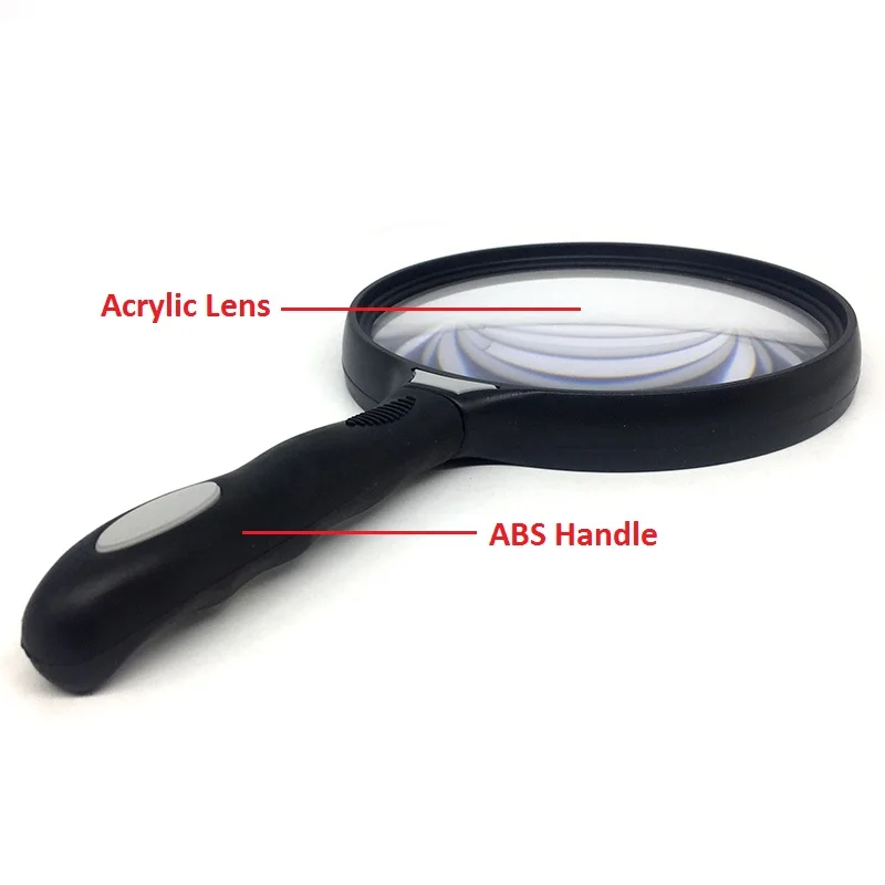 130 mm Large Lens Handle Magnifying Glass 3X Reading Magnifier Wide Field Map Newspaper Reading Jewelry Appreciation